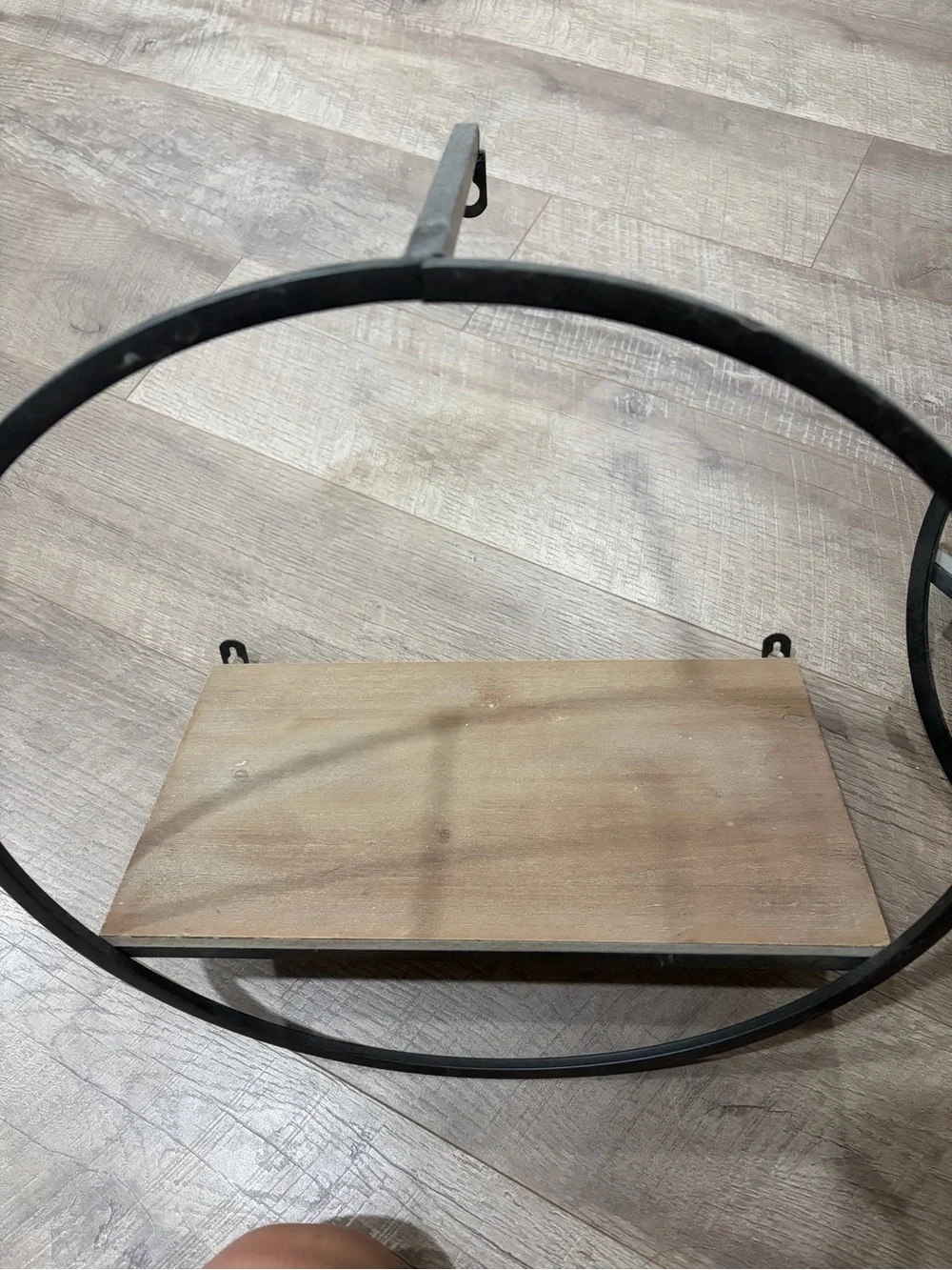 Black Metal Double Ring Wall Planter Shelf - Abrand